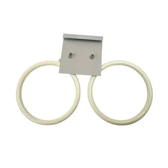 NWT Nylon Post Circle Hoop Dangle Drop Earrings - Picture 2 of 2